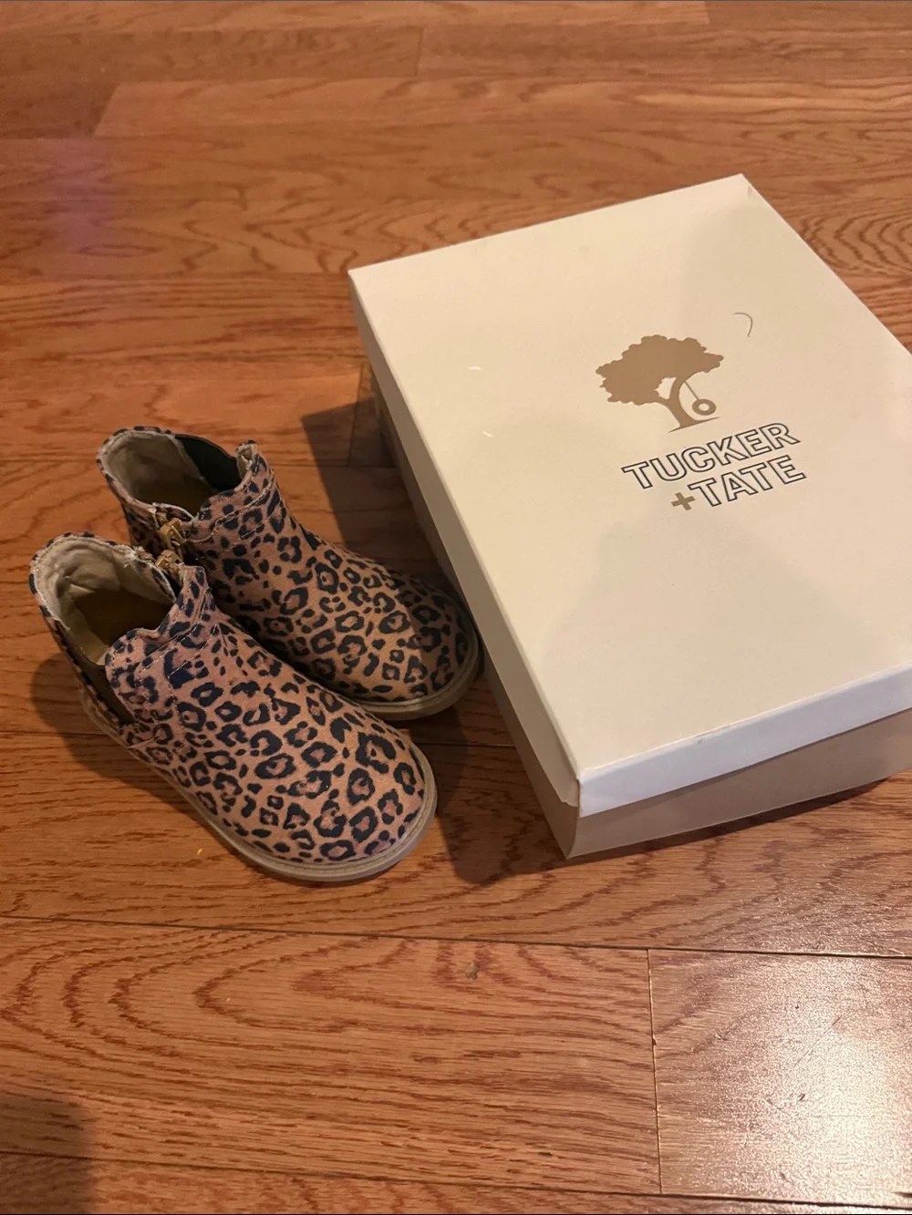 Tucker + Tate Tan Leopard Print Chelsea Boots for Kids